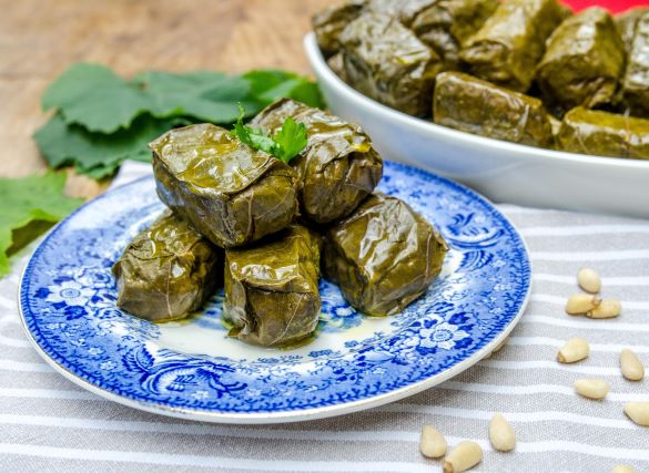 Dolmades, a local cretan dish.